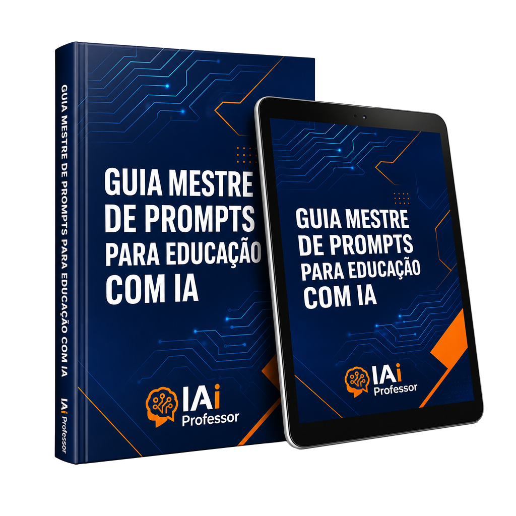 Mockup do e-book Guia Mestre de Prompts para Educação com IA